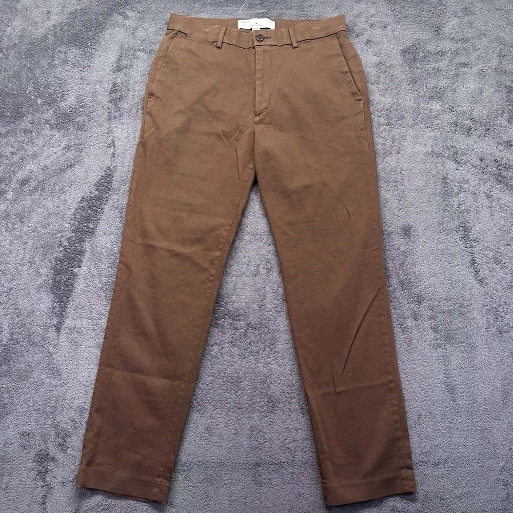 Banana Republic Traveler Pants Men's 32x30 Brown 5-Pocket Slim Fit Cotton Blend - Picture 2 of 9